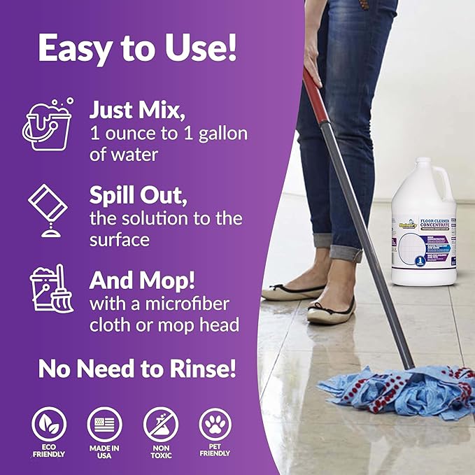 Sheiner's Multipurpose Cleaner Concentrate No-Rinse Floor Cleaner for Mopping &amp Floor Degreaser for Home Safe for Kids &amp Pets Non-Toxic Lavender Scent All Purpose Cleaner Supplies1-Gallon.
