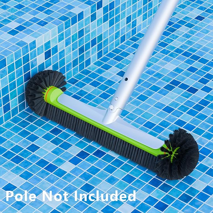 Sepetrel Pool Brush Head for Cleaning WallsHeavy Duty Inground/Above Ground Swimming Pool Round Scrub Brushes with Premium Strong Bristle &amp Reinforced Aluminium Back