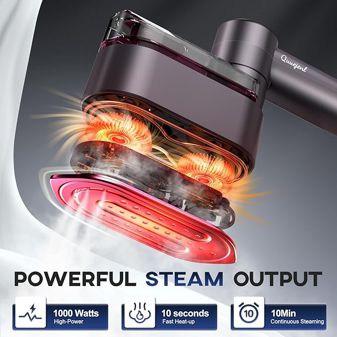 Travel Steamer for Clothes Small Iron - 1000W Portable Steamer &amp Mini Iron10s Fast Heat Handheld Mini Steamer with 8FT Cord Foldable Handle Travel College Dorm &amp Home Essentials (Purple)
