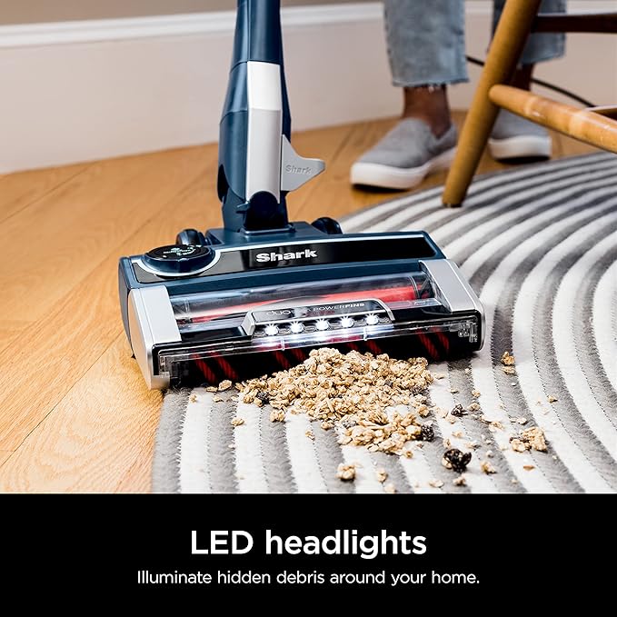 Shark HZ3002 Stratos Ultralight Corded Stick Vacuum with DuoClean PowerFins HairPro Self-Cleaning Brushroll &amp Odor Neutralizer Technology Navy