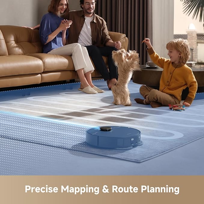 DREAME L40s Ultra CE Robot Vacuum and Mop Combo with Self-Emptying Dock 13000Pa Suction Mop Self-Cleaning and Auto-Raising Ultrasonic Carpet Sensing Ideal for Pet Hair Carpet and Hard Floors