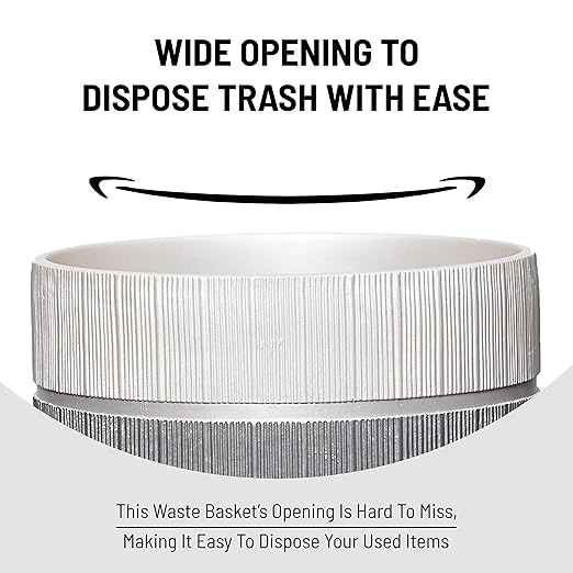 Zahari Home Decorative Trash Can for Bathroom Office &amp Bedroom - 2.1 Gallons Stylish &amp Small Trash Can for Dorms Desktop &amp Restroom - Chic Waste Basket for Compact Spaces Modern Line G