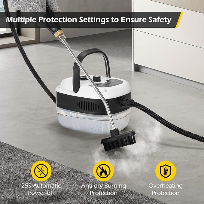 Dyna-Living Steam Cleaner 2500W Car Steamer for Auto Detailing Handheld Steamer Cleaner for Home High Pressure Steam Cleaner with 1L Water Tank Portable Steamer for Cleaning Kitchen