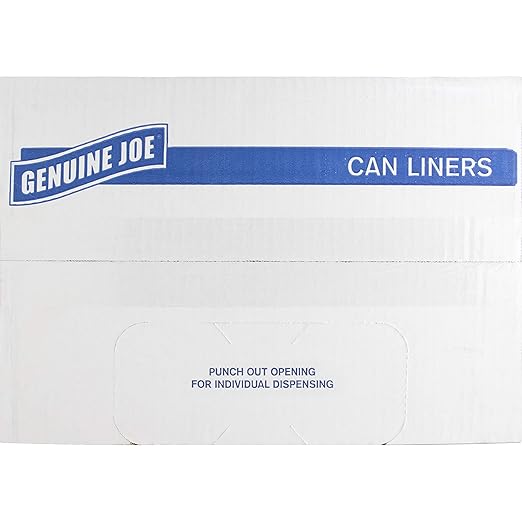 Genuine Joe Low Density Heavy-Duty Can Liner 39 x 56 60 gal Capacity 1.55 mil Black 50 Count