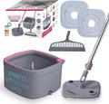 Square Spin &amp Bucket Smart Floor Mop with Separate Compartments for Clean and Dirty Water Self Cleaning (Mop Bucket with Squeegee Sweeper)