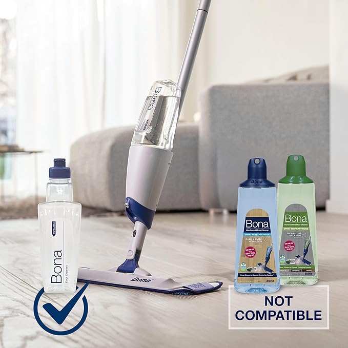 Bona Spray Mop Air - Includes Multi-Surface Floor Cleaner Concentrate and Microfiber Pad - Lemon Mint Scent - Lightweight &amp Compact Mop