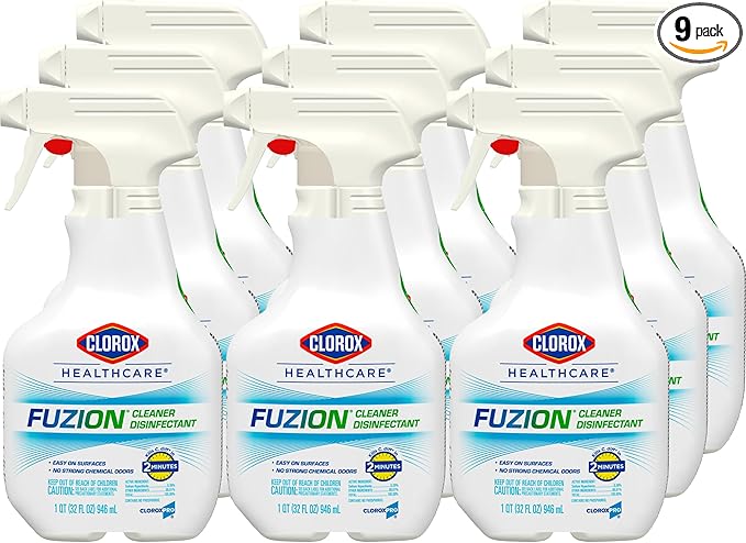 Clorox Healthcare Fuzion Cleaner Disinfectant Spray 32 Fluid Ounces Pack of 9 (Package May Vary)