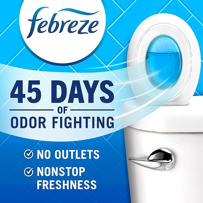 Febreze Bathroom Air Freshener Odor-Fighting Plug-In Alternative Home Bathroom &amp Kitchen Use Downy April Fresh Scent 6 Count