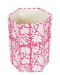 Handmade Cotton Paper Waste Basket Stylish Trash Can for Home or Office (1 RED Bard)