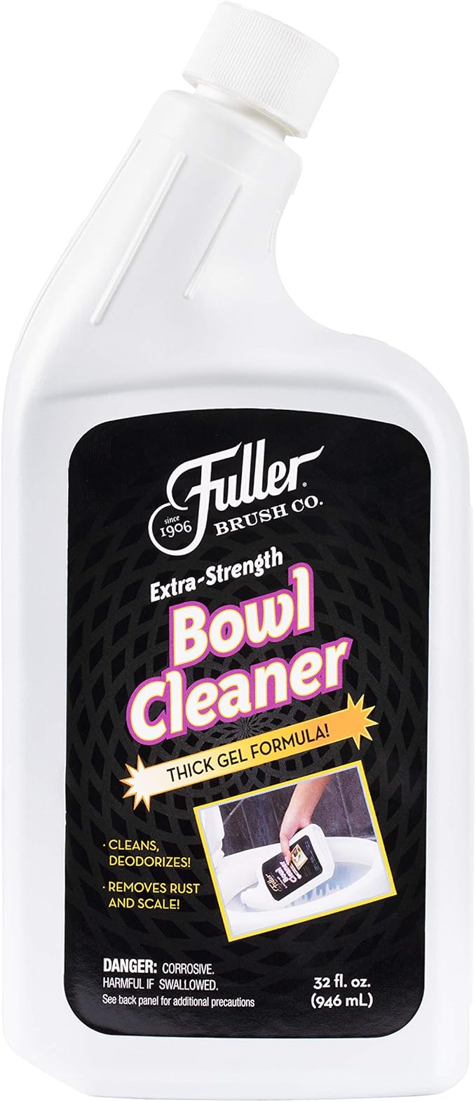 Fuller Brush Extra-Strength Toilet Bowl Cleaner Gel – Thick Clinging Formula Removes Rust Stains &amp Scale Bathroom Cleaner with Fresh Peppermint Scent (Pack of 1)