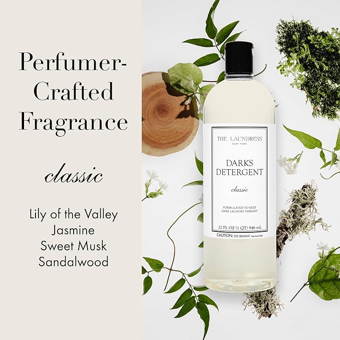 The Laundress Darks Detergent Concentrated Laundry Detergent Liquid For Rich Vibrant Colors Tough on Stains Classic Scent 32 oz.