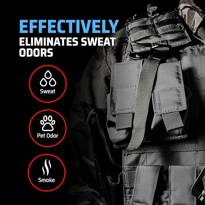 Vest Odor Remover Spray – for Police Gear Law Enforcement Accessories &amp Tactical Equipment – Non-Toxic Residue-Free Long-Lasting Fresh Scent – 2 Pack