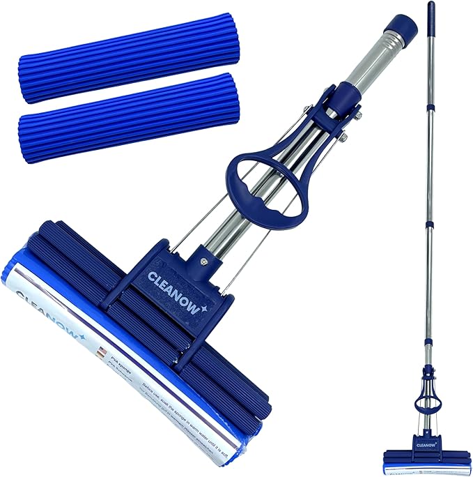 OneTouch GO! Floor Cleaner Floor Mops Sponge Mops Mop with Wringing Function (Cleanow OneTouch GO! Mop + 2 Refills)