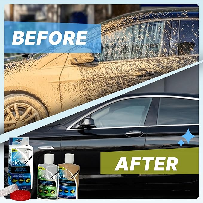 Venco Clear X Multi-Surface Glass Polish - Advanced Oxidation &amp Water Spot Remover with Clear Guard Technology - Perfect for Yachts Home Windows RVs &amp Car Windshields - Made in the USA - 4oz
