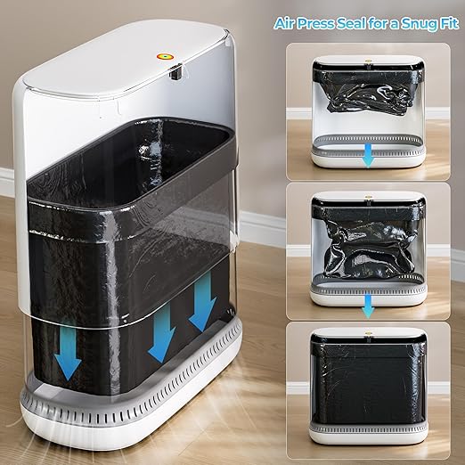 CTIME Small Bathroom Trash can with lid and Disposable Toilet Brush Set