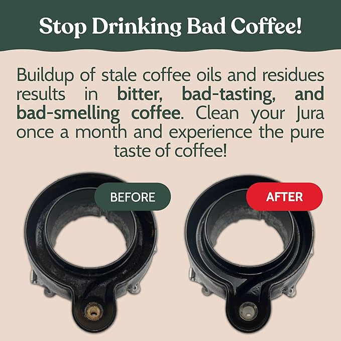 Roobi Compatible Cleaning Tablets for Jura. 24 Jura Cleaning Tablets for Automatic Espresso Coffee Machines. 100% Vegan Carbon Neutral.