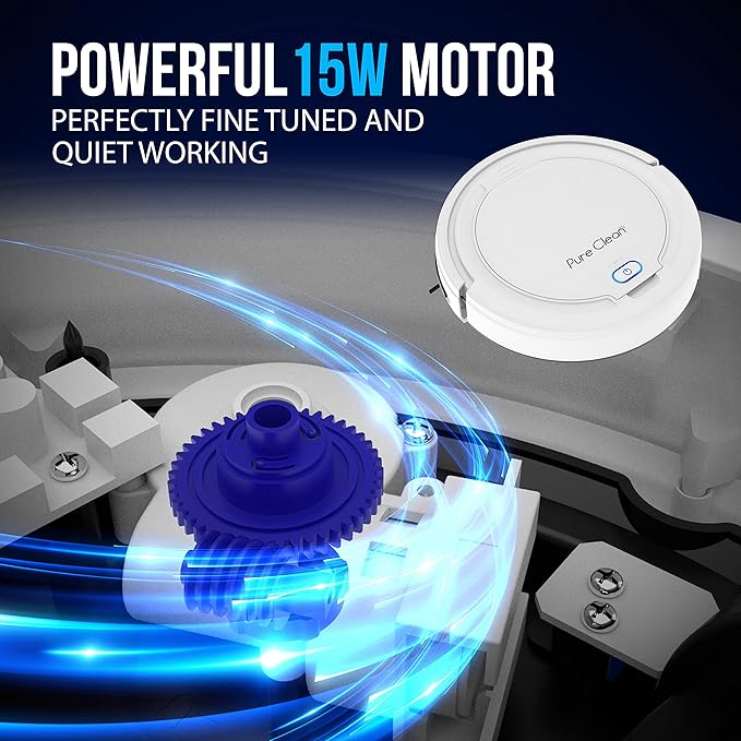 Smart Automatic Robotic Vacuum Cleaner - Slim Rechargeable Electric Automatic Robot Vacuum Cleaner w/ Self Programmed Navigation Anti-fall Sensors - (Carpet Hardwood Linoleum Tile) White