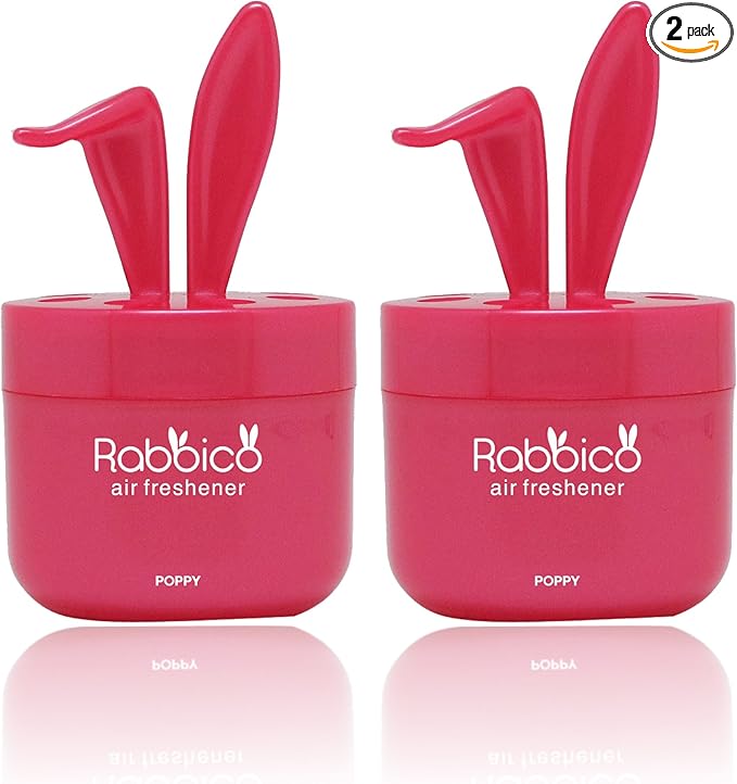 High Premium Quality RABBICO Sweet 2 Packs (Rabbit Lovely Ears Shape) Car Home Office Air Freshener Angel Snow Scent - Luxurious Floral Fruity Blend complemented by Amber and Vanilla Scent