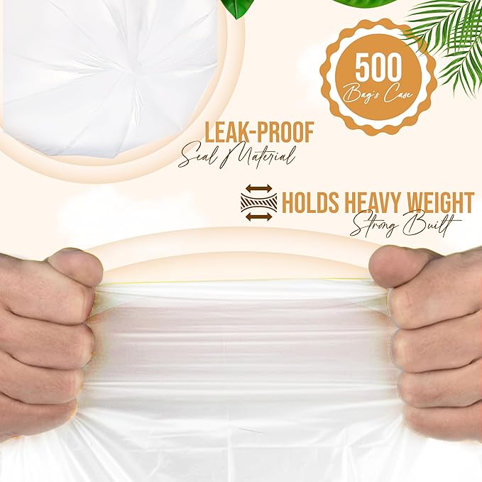 Premium 30-33 Gallon Trash Can Liners 500 Count (33 x 40 13 Mic) – Strong Multipurpose Clear Trash Bags on Easy-Tear Rolls for Home Office Commercial &amp Industrial Use