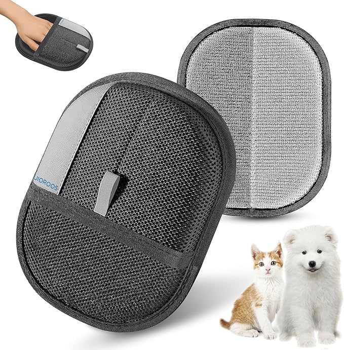 Pet Hair Removal Glove for Cats &amp Dogs Upgraded Electrostatic Reusable Pet Hair Remover Tool Magic Fur Removal Mitt for Laundry Couch Carpet Car Seat Pet Grooming Gloves (2)