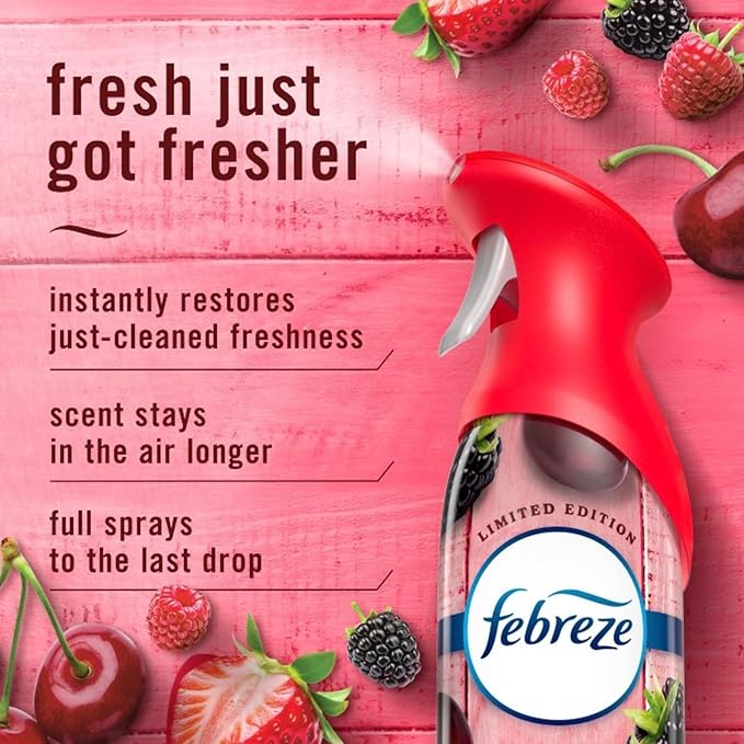 Febreeze Air Effects Air Freshner Limited Edition Spring Fresh Scents Summer Fresh Scents 3-pack of spray (Summer Variety)