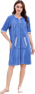 Richie House RH Housecoat Women Zipper Front Duster Robe 3/4 Lounger Housedress Pocket Nightgown S-3XL RHW4008