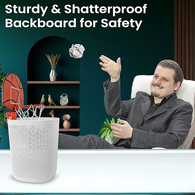 Basketball Trash Can Complete Set – Perfect Basketball Hoop Trash Can Fun Indoor Kids Trash Can and Unique Basketball Birthday Gift
