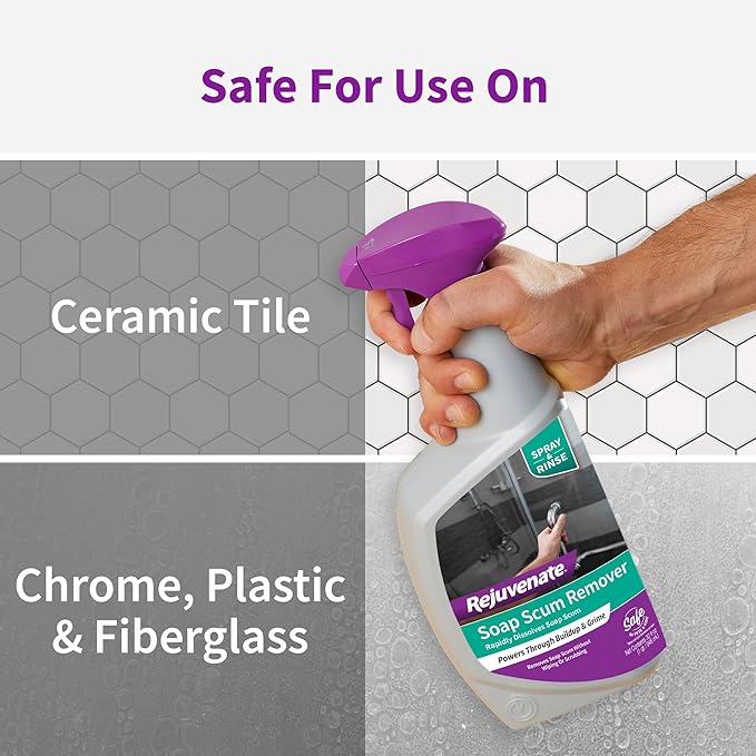 Rejuvenate Soap Scum Remover Easily Dissolves Soap Scum Without Scrubbing32 Ounces(Pack of 4)