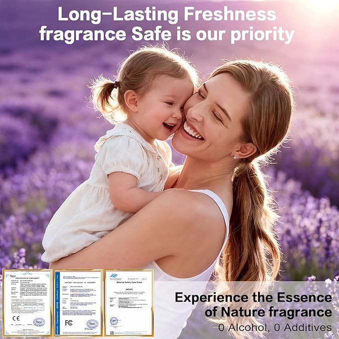 Car Air Freshener Refill for Men &amp Women 6.09 FL OZ /180ML-9 Month Lavender Scent Essential Oil Perfume Essential Oil Made of Natural Plant Extracts Compatible with Car Diffusers for Home/Office