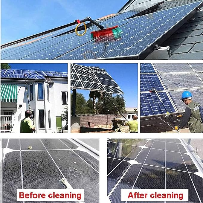 Window Cleaning Brush Pole Water Fed Brush Outdoor Cleaning Tools Window Cleaner Kit Cleaning Photovoltaic and Solar Panels Extendable Cleaner Conservatory Roof