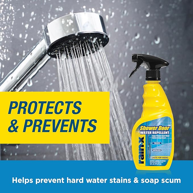 Rain-X 630542 Shower Door Water Repellent Protects Glass Shower &amp Doors From Soap Residue And Hard Water Stains Leaving Your Bathroom Beautiful (Pack of 2)