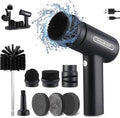HAUSHOF Electric Spin Scrubber Cordless Dish Scrubber Brush with 8 Replaceable Heads &amp 3 Speeds Power Scrubber Electric Scrubber for Cleaning Kitchen Sink Bathroom Knife Sharpener Included