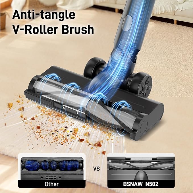 KIKETECH Cordless Stick Vacuum Cleaner - 8 in 1 Lightweight Stick Vacuum with 40min Runtime Powerful Suction Rechargeable Portable Cordless Vacuum for Carpet Hard Floor Pet Hair
