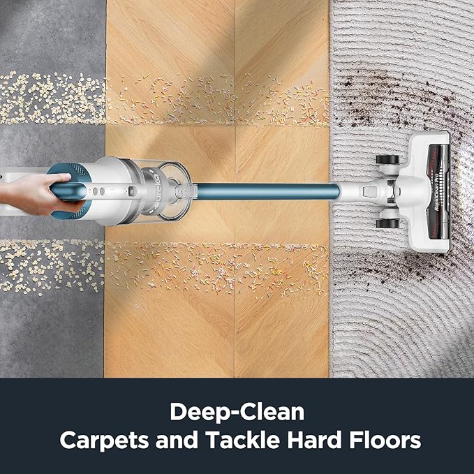 Eureka RapidClean Pro NEC280TL Cordless Stick Vacuum Cleaner – Lightweight 5.3 lbs 40-Min Runtime LED Headlights 3 Power Modes Ideal for Pet Hair Hard Floors &amp Carpets