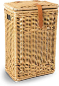 The Basket Lady Wicker Trash Basket with Metal Liner 16 in L x 10.5 in W x 24 in H 10 gallon capacity Sandstone