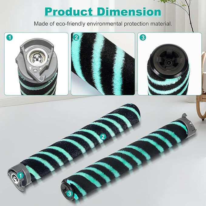 HZ4002 HZ4000 Soft Brush Roller Replacement Parts Compatible with Shark POWERDETECT Ultra-Light Corded Stick Vacuum with DuoClean Detect 3 Brushrolls 1 Cleaning Brush 566CU4000
