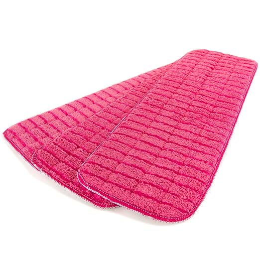 Zwipes Professional Premium Microfiber Smooth Wet Scrubbing Replacement Mop Pads 18 inch 3-Pack Red
