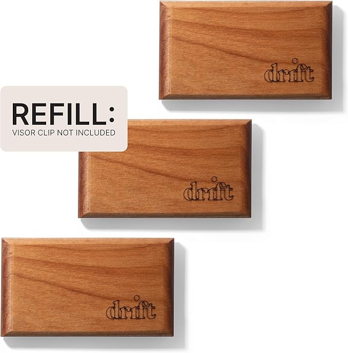 Drift Car Air Freshener - The Original Wood Air Freshener - Car Odor Eliminator - Metal Clip - Essential Oils - 3-Piece Variety Pack Refills - Teak Open Air Cabana - NO CLIP INCLUDED