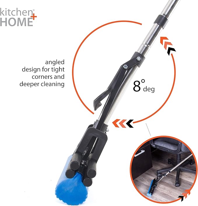 Kitchen + Home PVA Sponge Roller Mop - 11 Quadruple Roller All Purpose Floor Cleaner