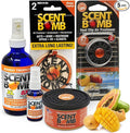 Scent Bomb Air Freshener Bundle - 1 oz &amp 8 oz Bottle Sprays Vent Clip Organic Cans Hanging Circle - Continuous Freshness &amp Long-Lasting Odor Eliminator for Car Home Bathroom - Mango Tropi