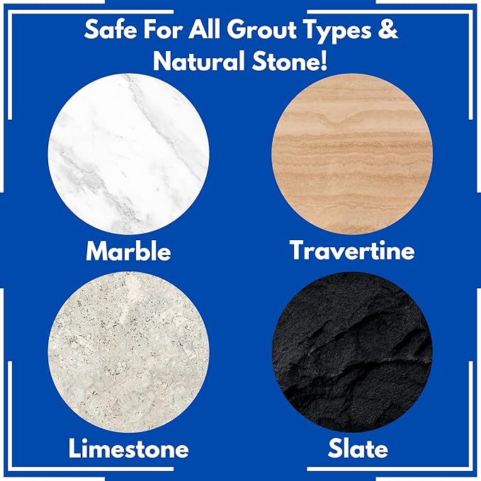 Granite Plus (Cleaner &amp Sealer) Deep Cleans &amp Seals All Natural Stone Countertops + Ultimate Grout Cleaner with Brush – Safe for Natural Stone - Acid Free - Lifts Dirt &amp Stains (2pack)