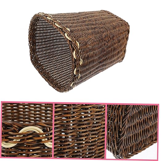 NUOBESTY Storage Basket Multi-Function Waste Basket Natural Style Trash Can for Home
