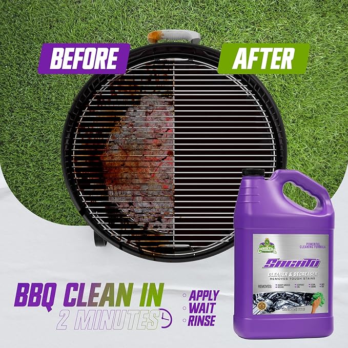 SACATO Degreaser Cleaner Heavy Duty – Commercial Degreaser for Garage Floor Engine Driveway &amp Tools – Heavy Duty Cleaner Concentrate for Car Kitchen Washer – Strongest Desengrasante Gallon