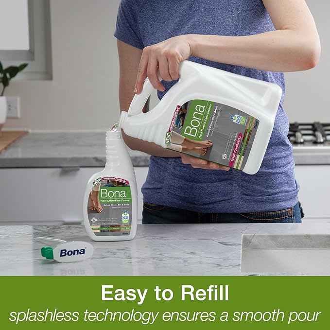 Bona Hard-Surface Floor Cleaner Refill for Stone Tile Laminate and Vinyl LVT/LVP 4 pack