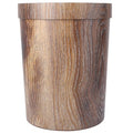 Vintage Wood Grain Trash Can Round Large Wastebasket for Home Office Bedroom Rustic Texture Container for Residential Kitchen Use