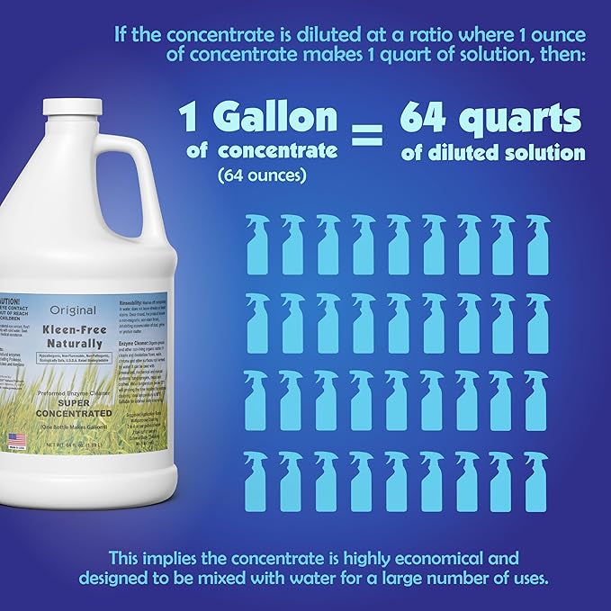 Naturally Preformed Enzyme Cleaner Enzyme Solution Multi-Purpose Cleaner Laundry Additive and More - Concentrate - Original Scent - 64oz