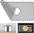 Kitchen Sink Protectors 24x12 Heat Resistant Mat for Stainless/Porcelain Sink No-Slip Grid (Grey)