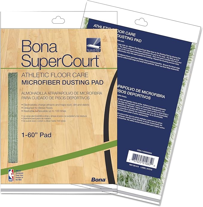 Bona SuperCourt Athletic Floor Care Microfiber Dusting Pad 60-inch Green (BNAAX0003500)