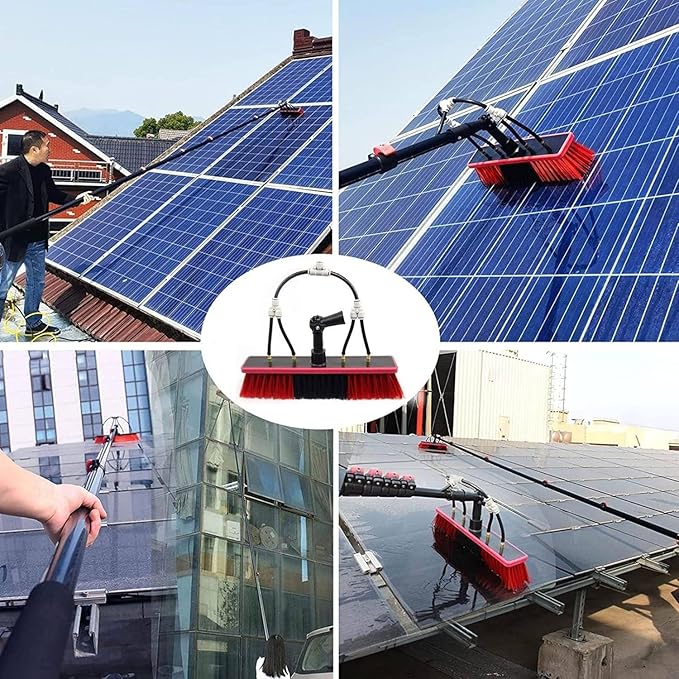 Telescopic Window Cleaning Pole Kit Water Fed Telescopic Brush Extendable Cleaner Conservatory Roof Cleaning Window Cleaner Kit for Photovoltaic Panel Cleaning Trucks6M/20FT (6M/20FT)