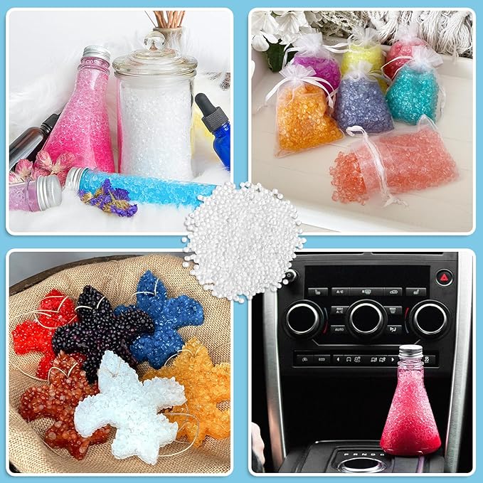 Elsjoy 5 Lb Unscented Aroma Beads for Car Freshies Car Air Freshener Unscented Freshie Beads DIY Homemade Natural Freshener Bulk Freshie Supplies